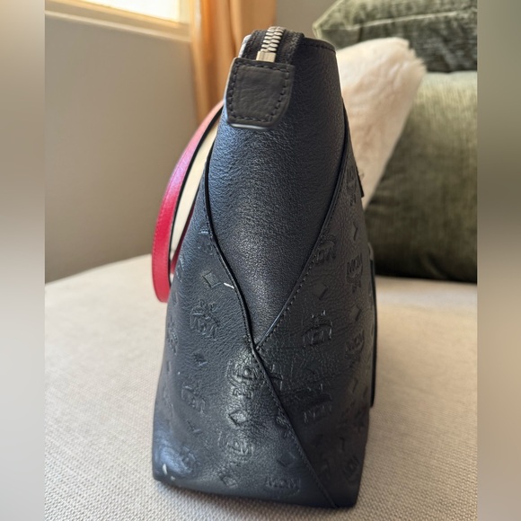 MCM Black and Red Embossed Tote - Picture 7 of 11